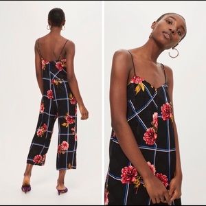 Topshop Check Floral Jumpsuit size 6